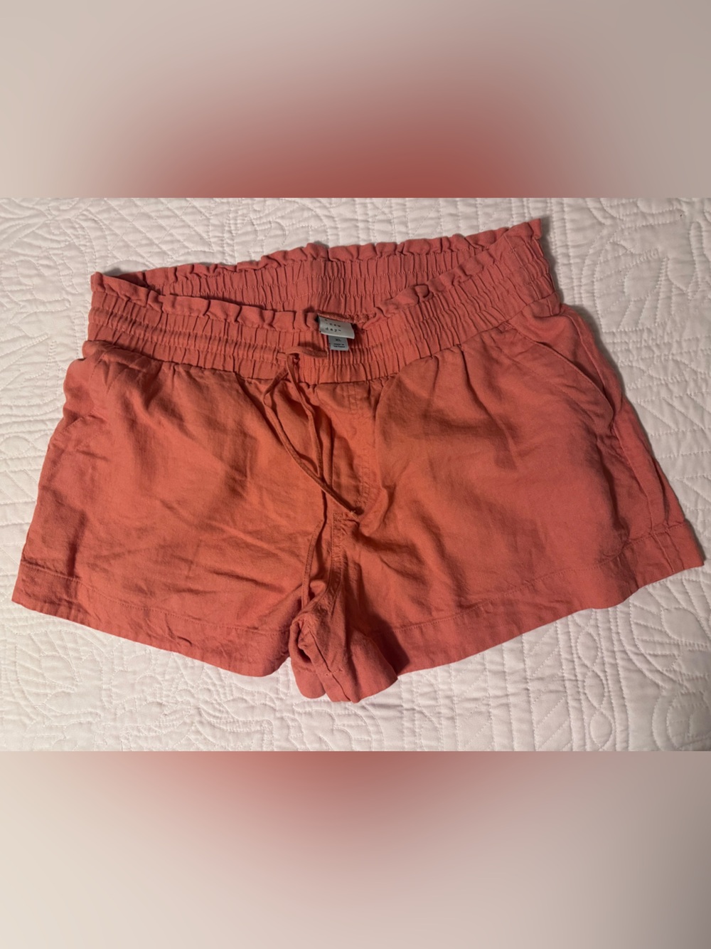 a new day Burnt Orange Elastic-Ruffle Waist Athletic Shorts